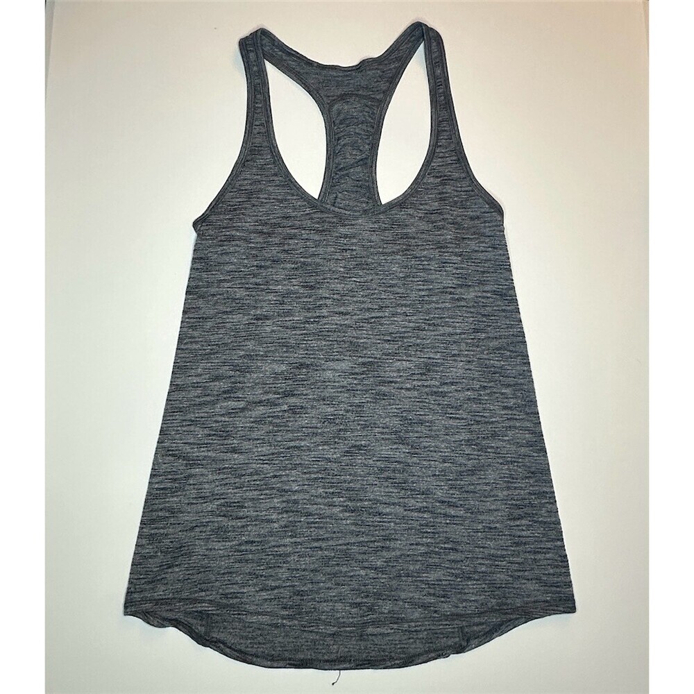 Lululemon Our Sport Tank Womens Size 2 Heathered Black Racerback Yoga Top